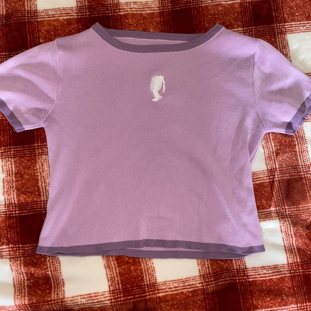 Purple Baby tee crop top